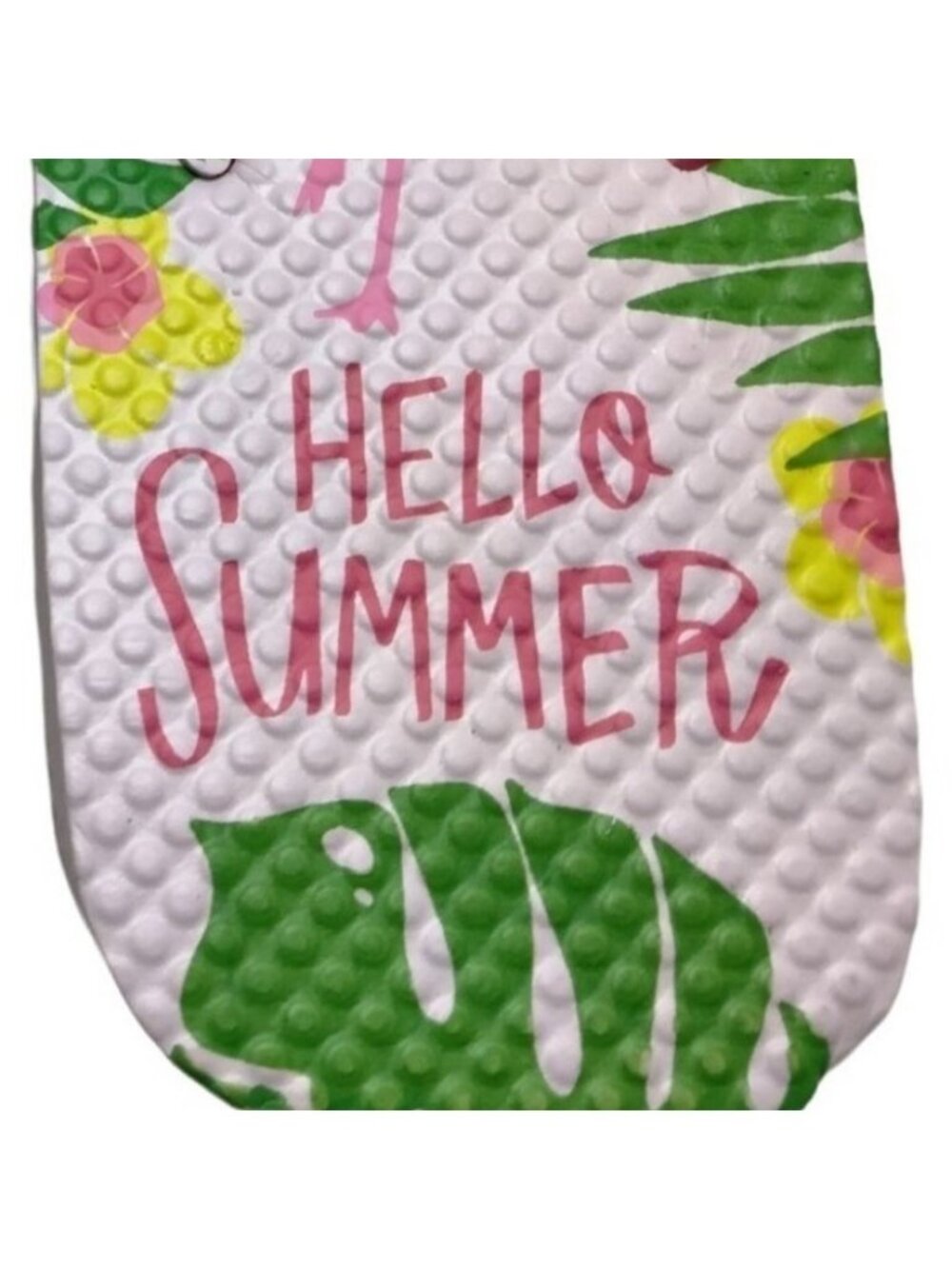 Hello Summer Flip Flops Pink Flamingo Sandal M Medium Size 7 8 - Picture 2 of 5